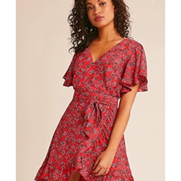 Jack Friendly Fire Bella Rose Printed Wrap Dress - Picture 1 of 6